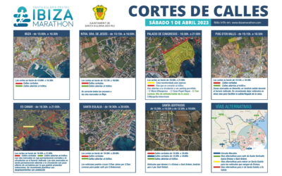 El Santa Eulària Ibiza Marathon informa a la ciudadanía sobre los cortes de vía durante la prueba