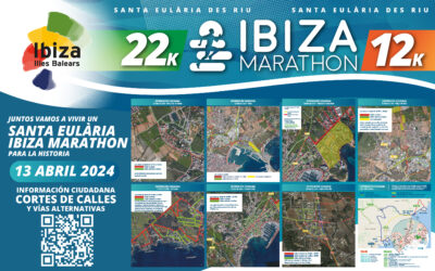 Cortes de tráfico durante la celebración el Santa Eulària Ibiza Marathon
